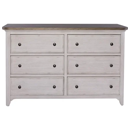 Cottage Kid's Bedroom 6-Drawer Dresser